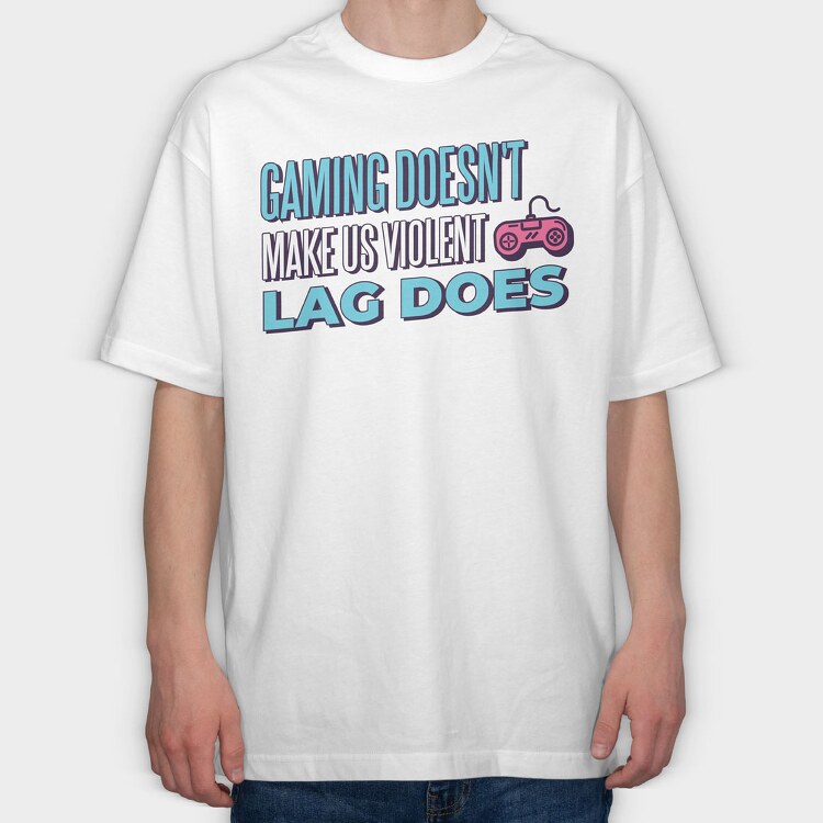 Gaming Doesn't Make Us Violent, Tricou Oversize Barbati (Unisex)