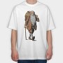 Walking Old Man Tote, Tricou Oversize Barbati (Unisex)