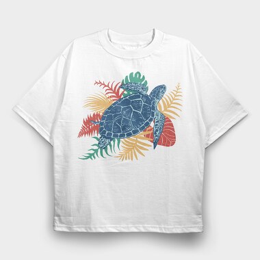 Tropical Turtle, Tricou Oversize Barbati (Unisex)