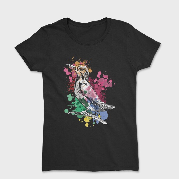 Watercolor Kingfisher European, Tricou Femei