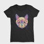 Watercolor Colorful Cat, Tricou Femei