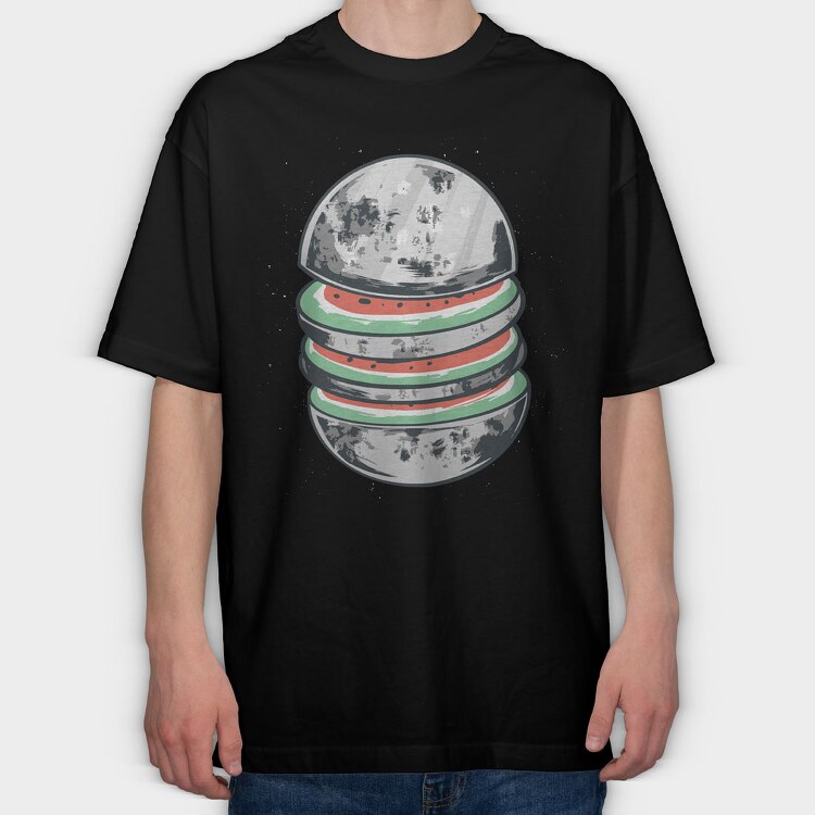 Moon Watermelon, Tricou Oversize Barbati (Unisex)