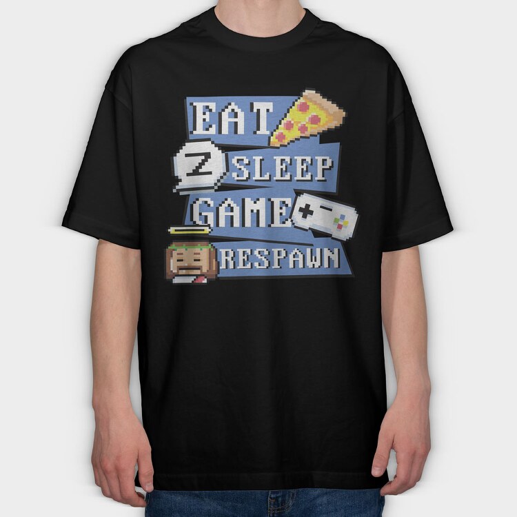 Pixel Respawn, Tricou Oversize Barbati (Unisex)