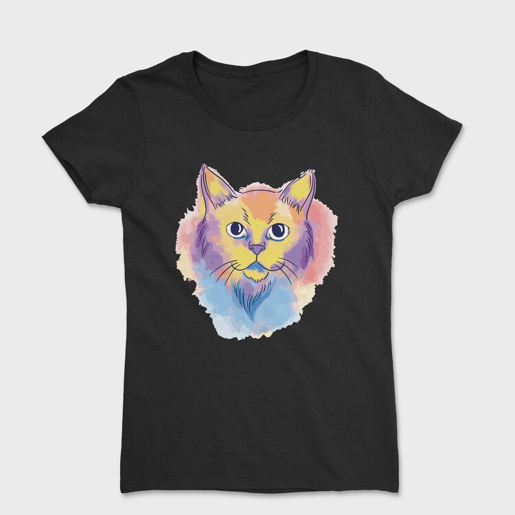 Watercolor Cat, Tricou Femei