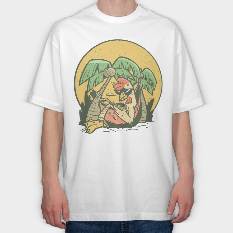 Chicken Relax, Tricou Oversize Barbati (Unisex)