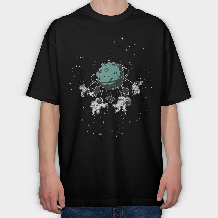 Astronaut Carousel, Tricou Oversize Barbati (Unisex)