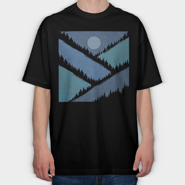 Geometric Mountains, Tricou Oversize Barbati (Unisex)
