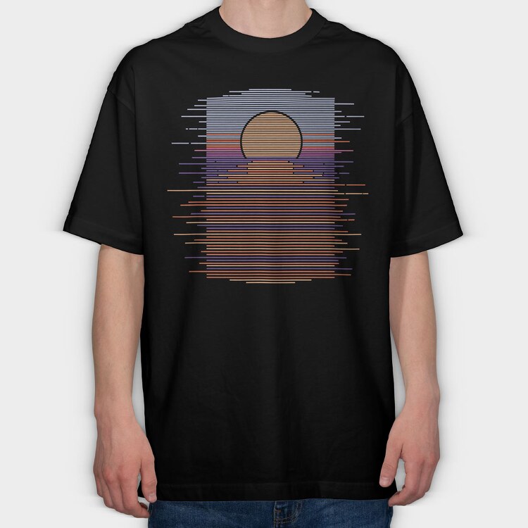 Landscape Sunset Tshirt, Tricou Oversize Barbati (Unisex)