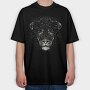 Monochrome Lion, Tricou Oversize Barbati (Unisex)