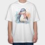 Watercolor Penguin Mug, Tricou Oversize Barbati (Unisex)
