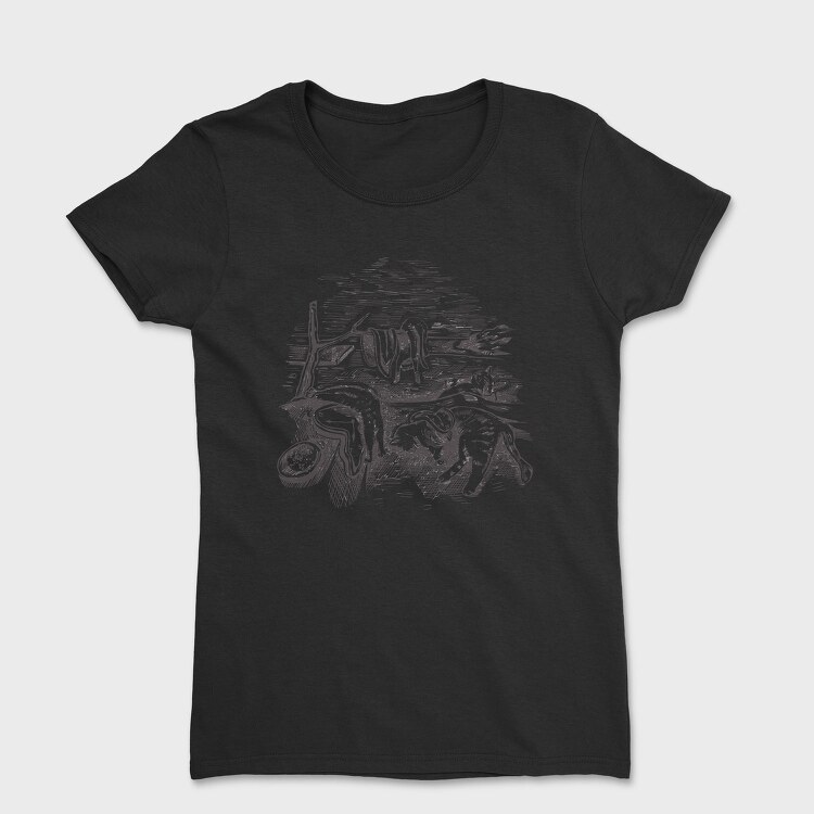 Watch And Cats Painting Parody, Tricou Femei