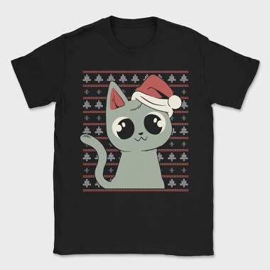 Ugly Sweater Christmas Cat, Tricou Barbati (Unisex)