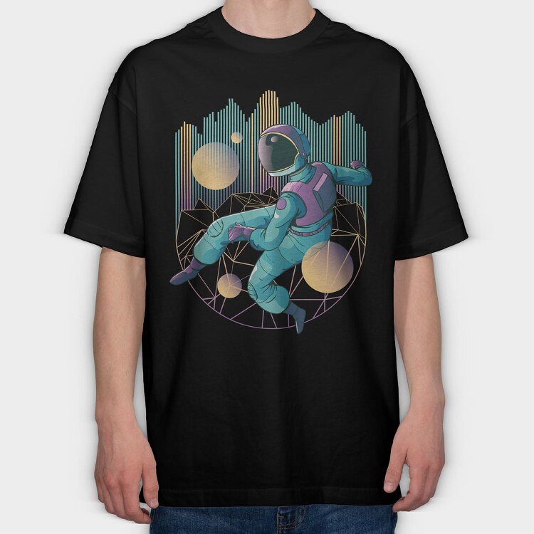 Techno Astronaut, Tricou Oversize Barbati (Unisex)