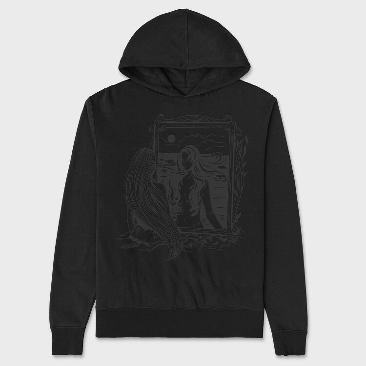 Woman Portrait Dark Art Nouveau, Hanorac Oversize Barbati (Unisex)