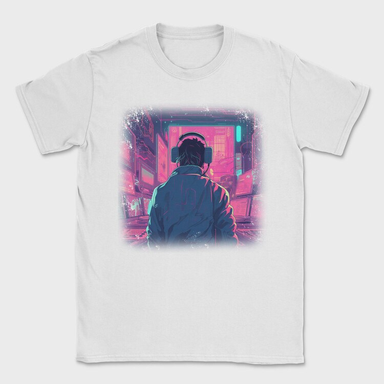Woman Looking Out Of A Window Dj Party, Tricou Barbati (Unisex)