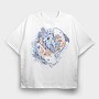 Watercolor Yin Yang Koi Fish, Tricou Oversize Barbati (Unisex)