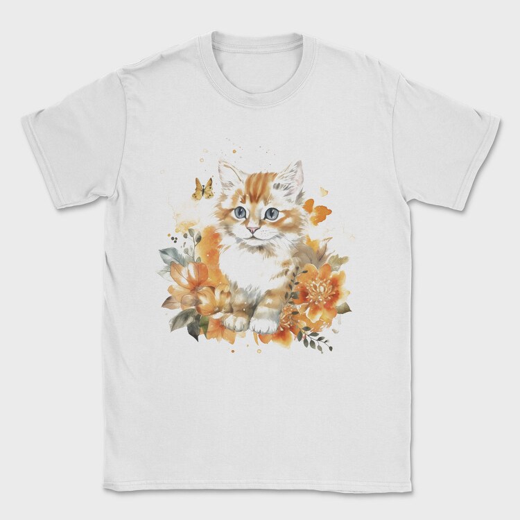 Watercolor Kitten Cute Cat, Tricou Barbati (Unisex)