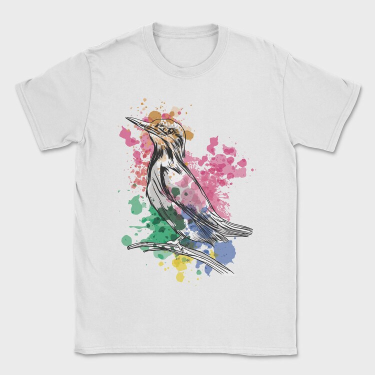 Watercolor Kingfisher European, Tricou Barbati (Unisex)