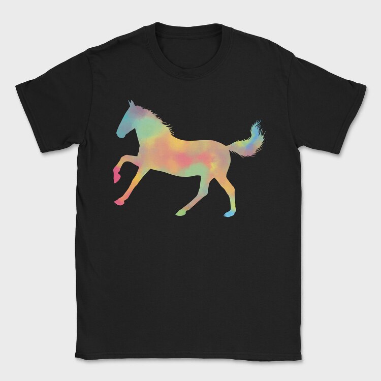 Watercolor Horse Silhouette, Tricou Barbati (Unisex)