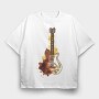 Watercolor Guitar, Tricou Oversize Barbati (Unisex)