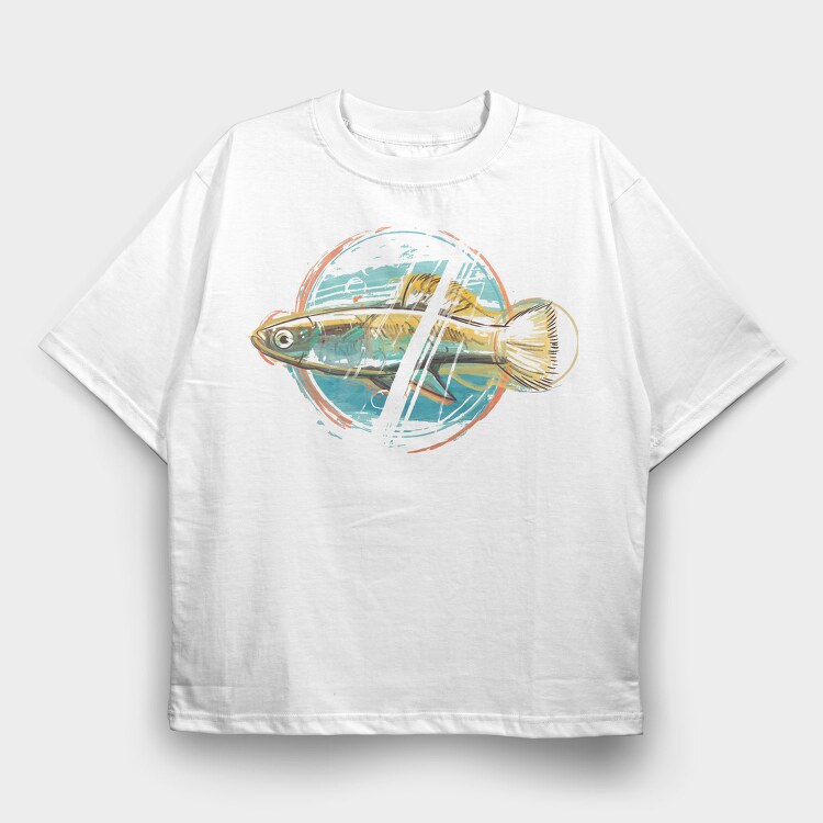 Watercolor Fish Olomina, Tricou Oversize Barbati (Unisex)