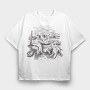 Watch And Cats Painting Parody, Tricou Oversize Barbati (Unisex)