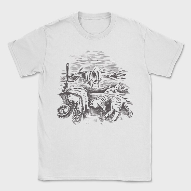 Watch And Cats Painting Parody, Tricou Barbati (Unisex)