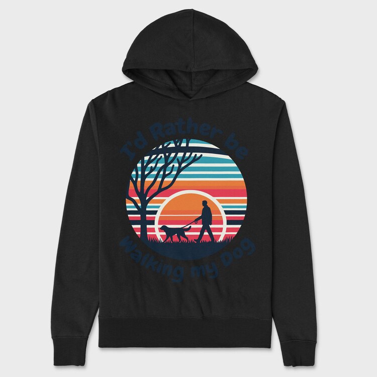Walking Dog Quote My, Hanorac Oversize Barbati (Unisex)