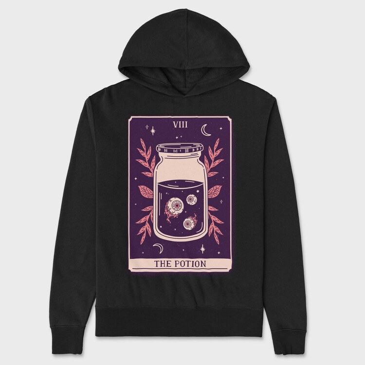Potion Mystical Tarot Card 08, Hanorac Oversize Barbati (Unisex)