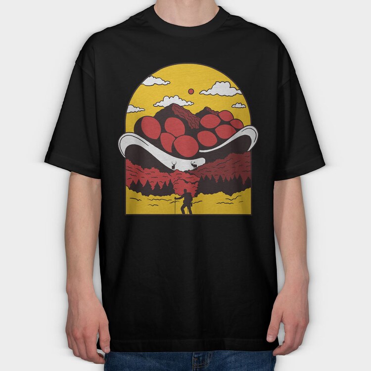 Mountain, Tricou Oversize Barbati (Unisex)