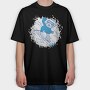 Poodle Dog Animal Cute Skiing, Tricou Oversize Barbati (Unisex)