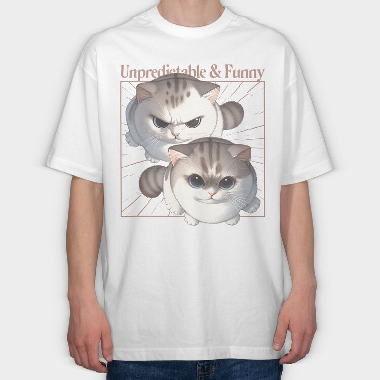 Playful Grumpy Cats, Tricou Oversize Barbati (Unisex)