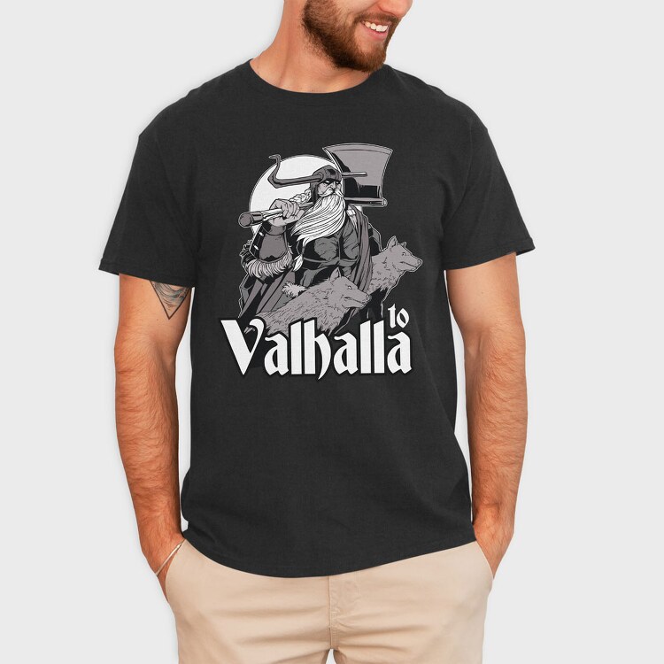 To Valhala Odin Wolves, Tricou Barbati (Unisex)