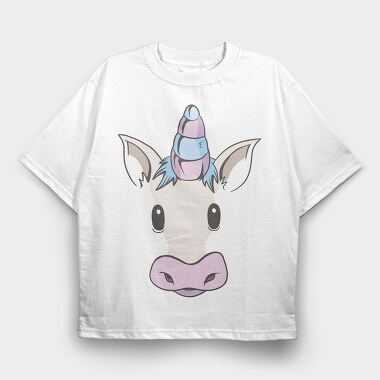 Unicorn Face, Tricou Oversize Barbati (Unisex)