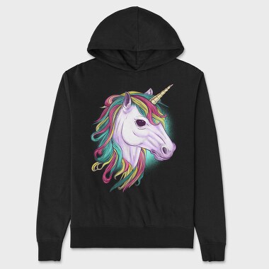 Unicorn Head Color, Hanorac Oversize Barbati (Unisex)