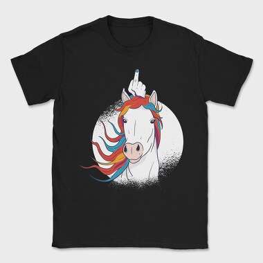 Unicorn Middle Finger Horn, Tricou Barbati (Unisex)