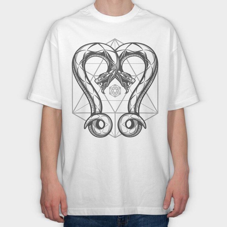 Geometric Snakes Two, Tricou Oversize Barbati (Unisex)