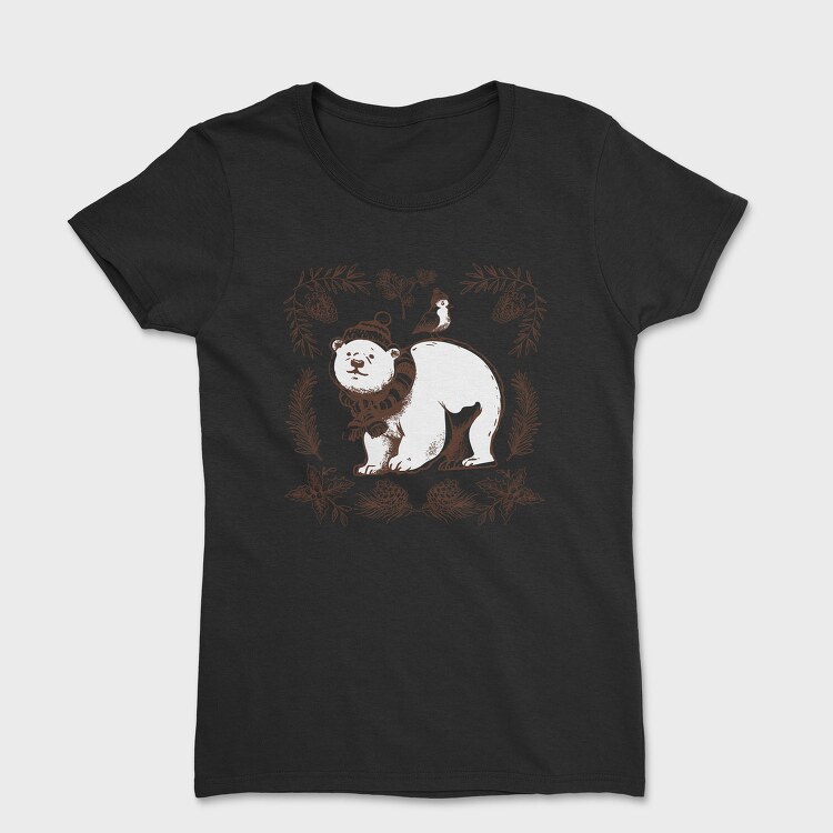 Polar Bear Animal Winter Throw Pillow, Tricou Femei