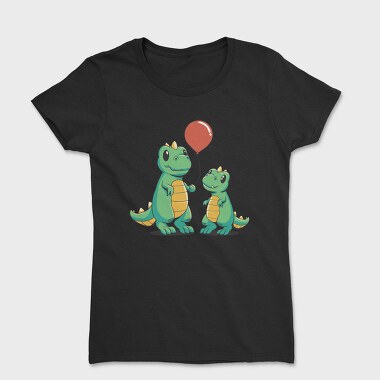 Playful Dinosaur Dinos Balloon Onesie, Tricou Femei