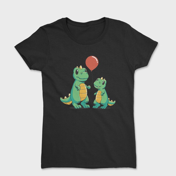 Playful Dinosaur Dinos Balloon Onesie, Tricou Femei