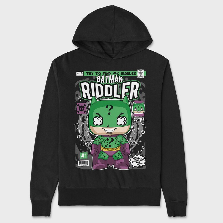 Batman Riddler Mystery, Hanorac Oversize Barbati (Unisex)