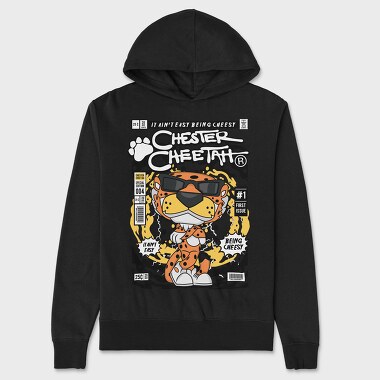 Cheesy Cheetah Vibes, Hanorac Oversize Barbati (Unisex)