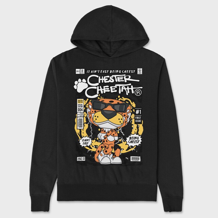 Cheesy Cheetah Vibes, Hanorac Oversize Barbati (Unisex)