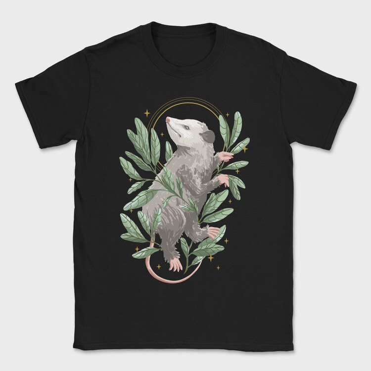 Possum Animal With Mystical Leaves, Tricou Barbati (Unisex)