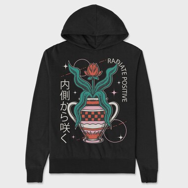 Positive Vibes Flower Vase 07, Hanorac Oversize Barbati (Unisex)