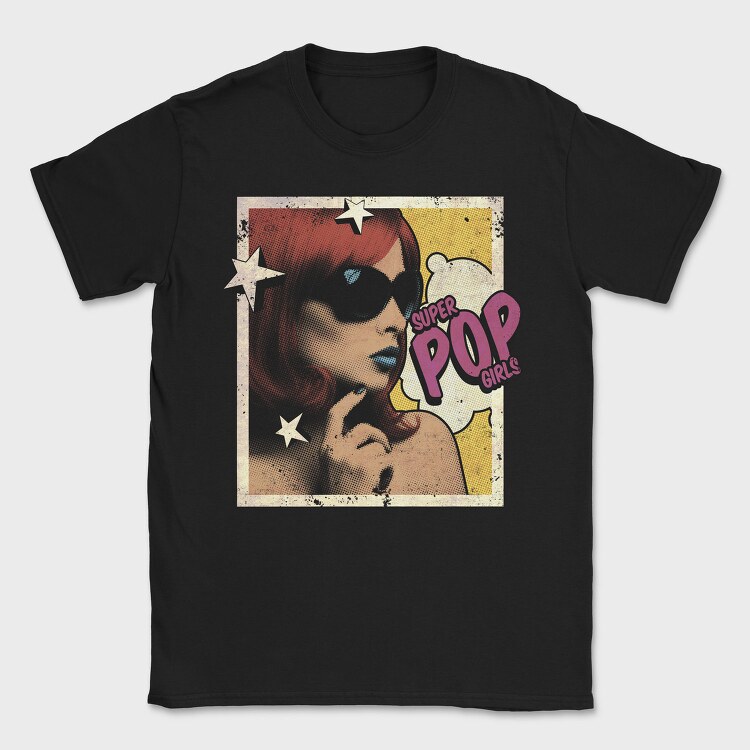 Pop Art Woman With Sunglasses Tote Super Pop, Tricou Barbati (Unisex)