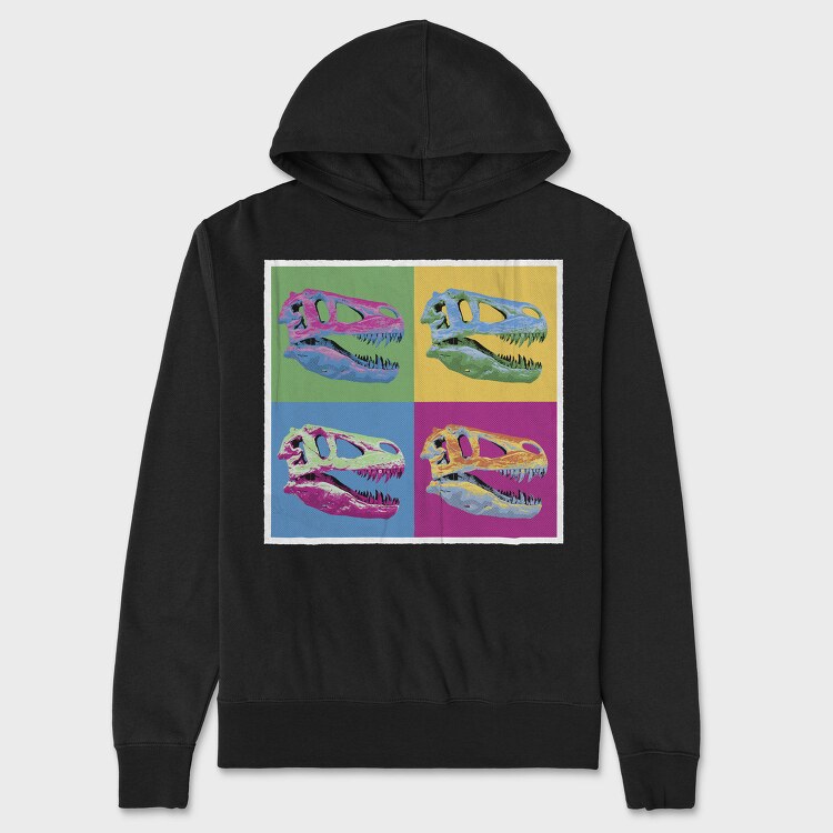 Pop Art T Rex Skull Tote, Hanorac Oversize Barbati (Unisex)