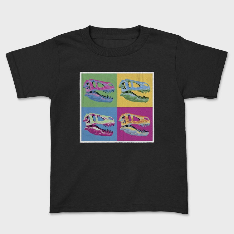 Pop Art T Rex Skull Tote, Tricou Copii