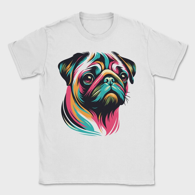 Pop Art Pug Dog, Tricou Barbati (Unisex)