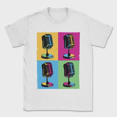 Pop Art Microphones Music, Tricou Barbati (Unisex)